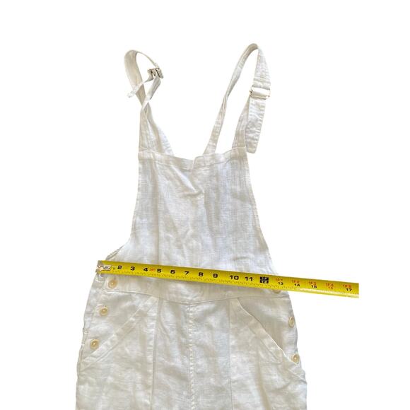 Lily Ashwell White Linen Slim Overalls Petite XXS Sustainable Minimalist Fairy - Picture 14 of 16